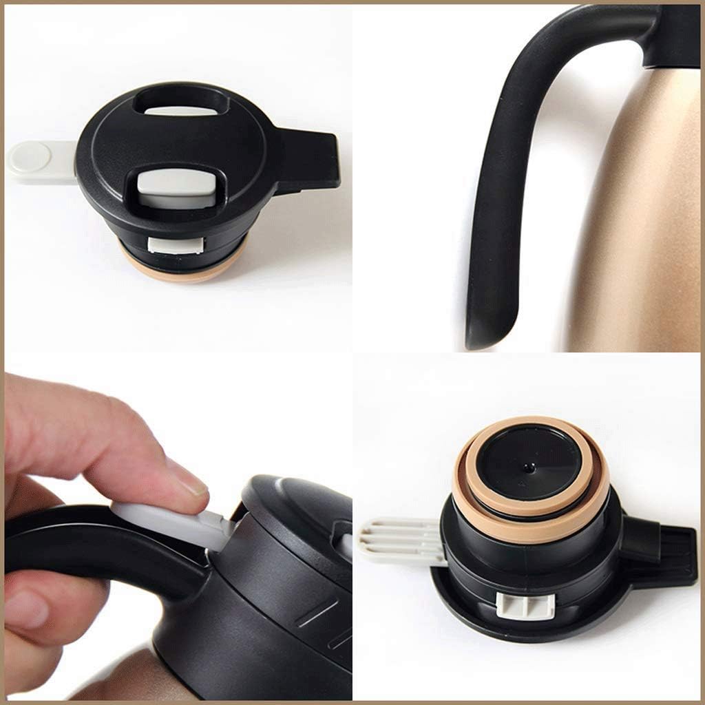 Insulation Kettle-Home Insulation Pot 2L Large Capacity 304 Stainless Steel European Vacuum Insulation Kettle(Gray)