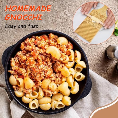 4 Stück Holz Pasta Maker Gnocchi Board Schnell Gnocchi Stripper und Paddel Hausgemachte Pasta Garganelli Spaghetti Maker Werkzeug für Pasta Maker Küche Geschenkideen