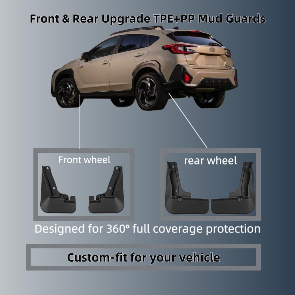 Mud Flaps Splash Guards for Subaru Crosstrek 2024-2026, Custom Fit All Weather Tire Protector, Exterior Accessories