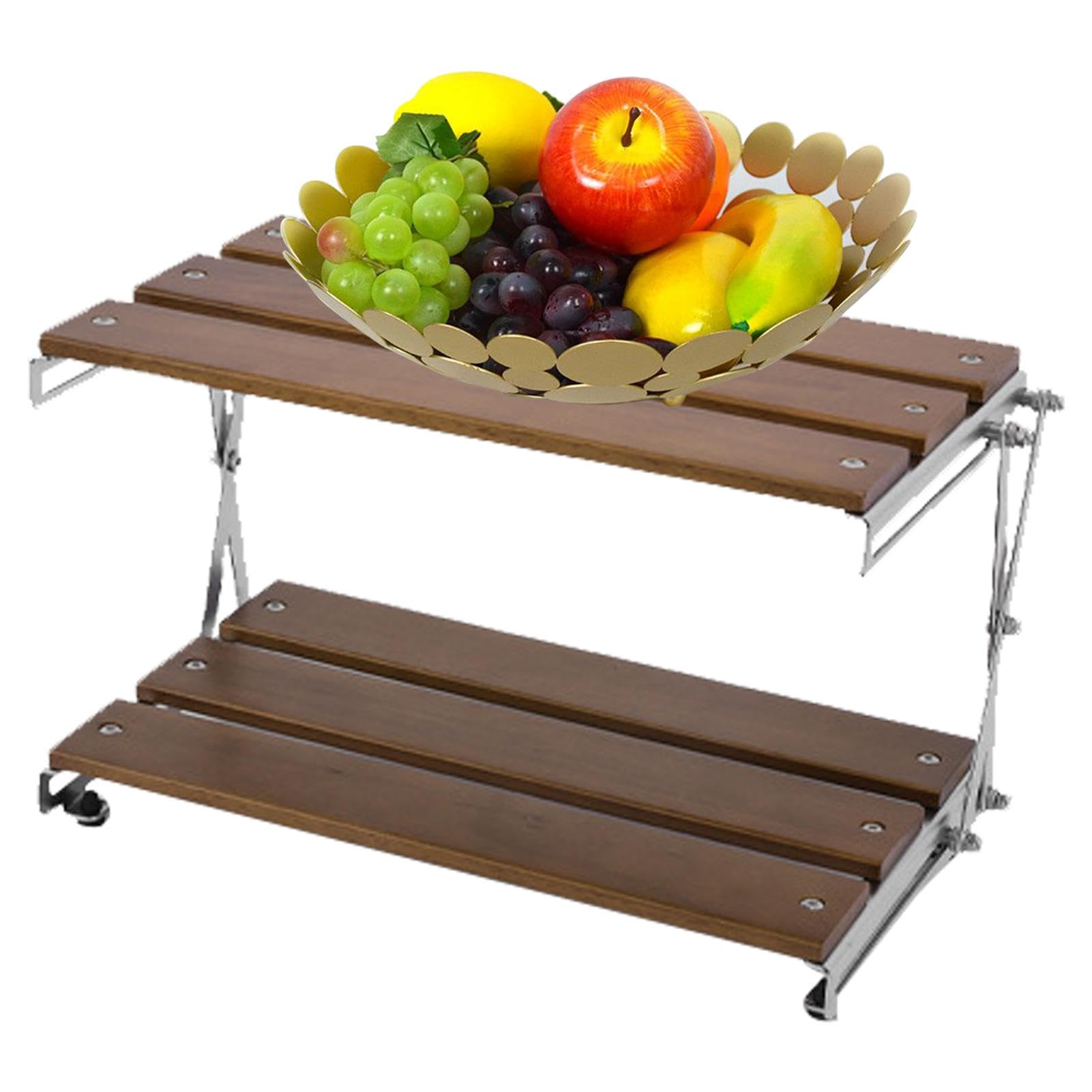 Étagère de camping stable et organiseur de bureau pliable à 3 couches cuisine extérieure