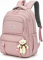 Mochila Feminina Fofa Leve Impermeável Resistente Escola Faculdade Dia a Dia Com Ursinho