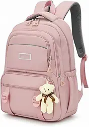 Mochila Feminina Fofa Leve Impermeável Resistente Escola Faculdade Dia a Dia Com Ursinho