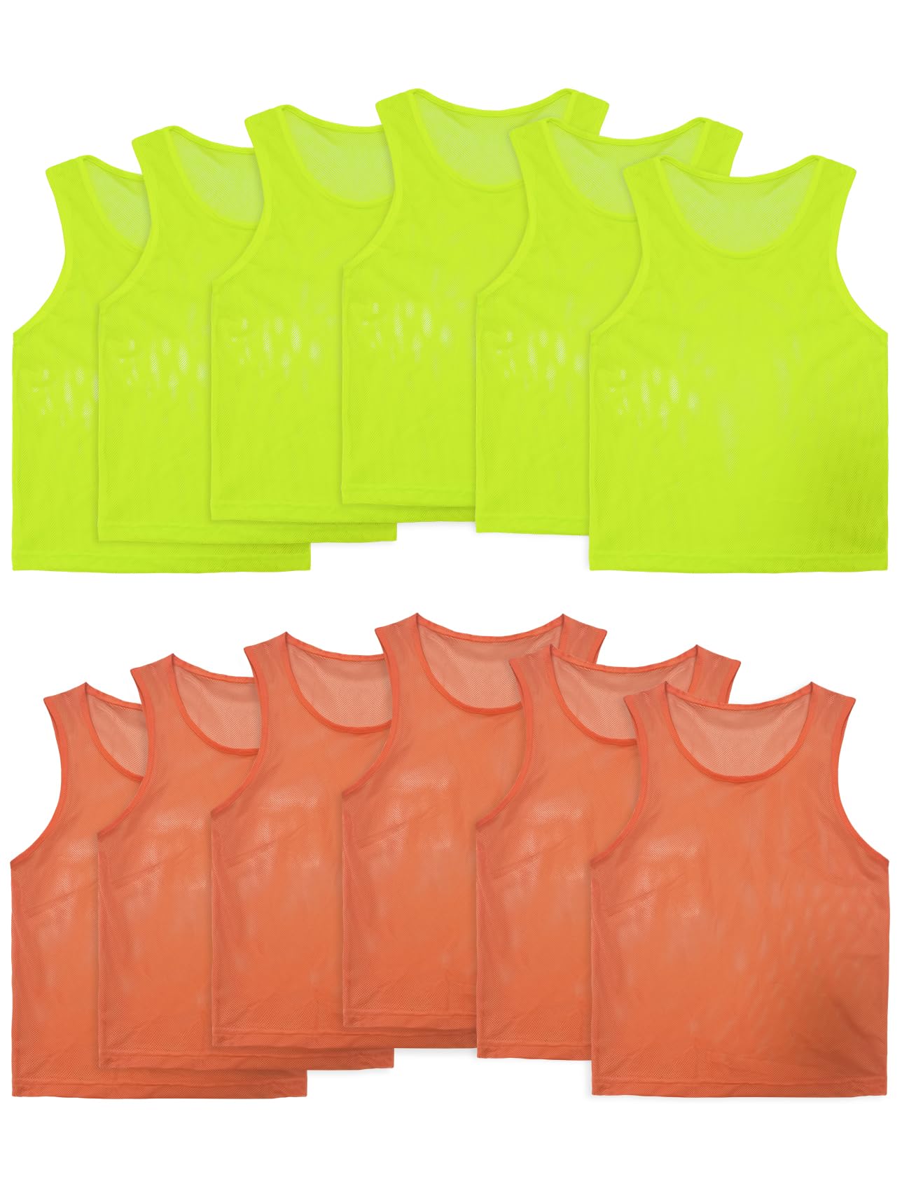 VOGRYEPinnies Set of 12/24 Scrimmage Vests, Team Practice Sports for Child Youth/Adult, Lightweight Basketball Jersey