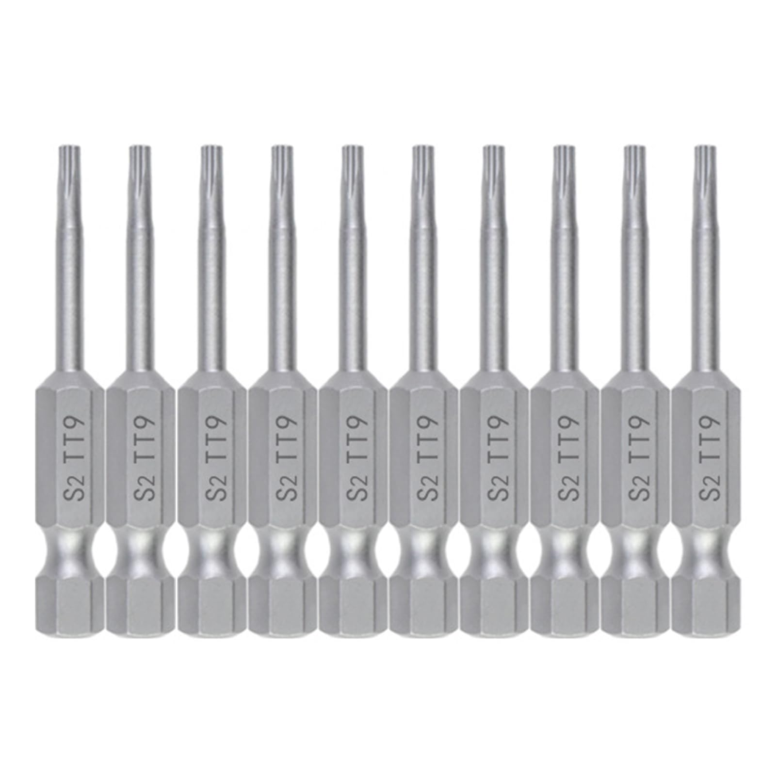 Buxuaaaa 10Pcs 50L Tt9 10Pcs 50Mm Blossom Head Screwdriver Bit Set 1 / 4Inch Hexagonal Security Screwdriver Drill Bit Tool Automotive Maintenance Tool