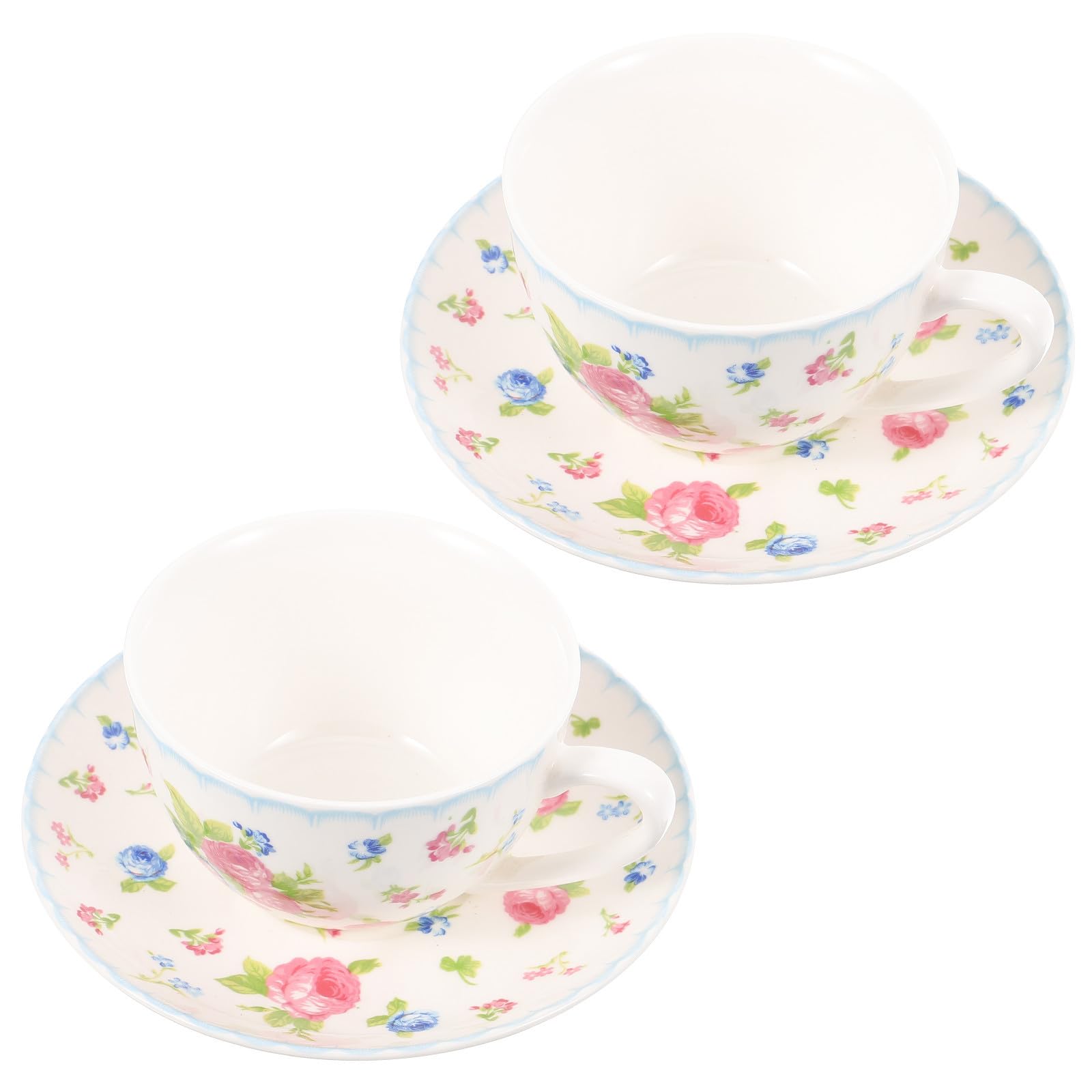 Juego de Taza y Platillo de Té 150ml Bone China 1 Set | Estilo Retro Patrón Delicado, Diseño Sencillo y Apariencia Fina, para Amigos y Familiares