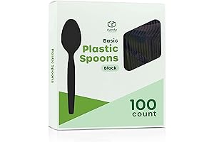 Comfy Package Black Plastic Spoons Ideal for Any Occasion