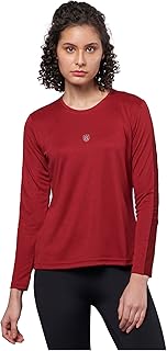DOMIN8 Gym Tshirt for Women | Regular Fit Tee for Girls | Gym Tshirt for Women Workout | Maroon-picture-17