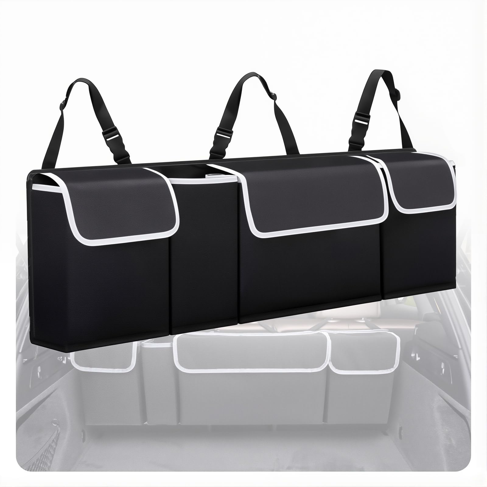 Gvciusm Normal Car Boot Organiser For Ford Fiesta Mk7 2009-2017 Collapsible Multi Compartment Trunk Organiser Seat Back Hanging Organisers Trunk Accessories