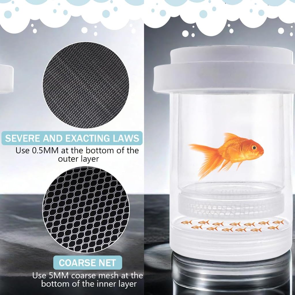Qpets Betta Fish Breeding Box, PET Plastic Anti-Escape Mesh, 2 Pcs 1