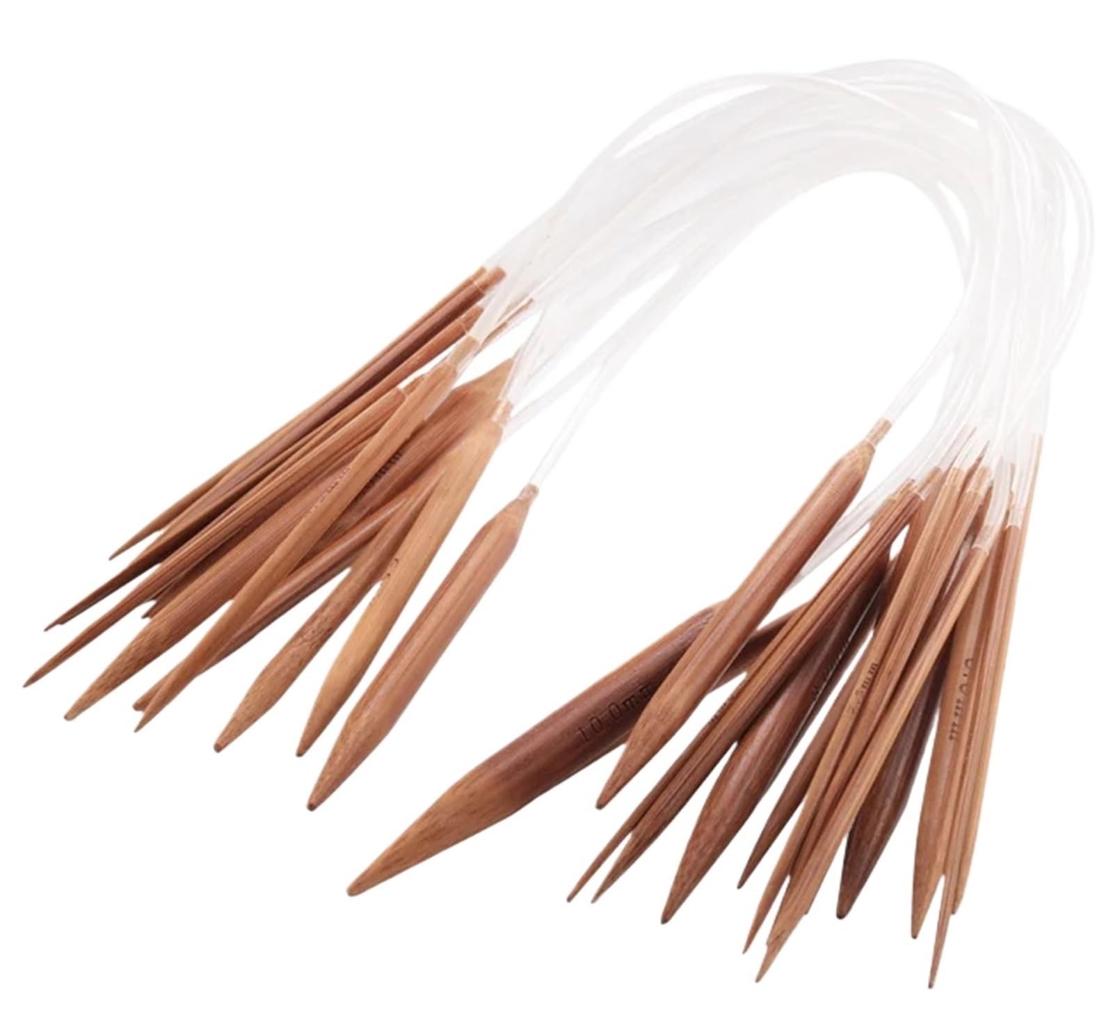Bamboo Knitting Needles 3set*36pcs 16" (40Cm) Circular Carbonized Bamboo Knitting Kits Needles Set (2.0Mm - 10.0Mm)