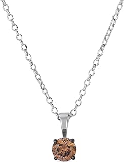 LE VIAN 3/4 Carat Chocolate Diamond Round Solitaire Pendant Necklace for Women I 14k Gold Necklace for Her (Brown, 0.75 cttw) 20 Inch Chain with Lobster Claw Clasp