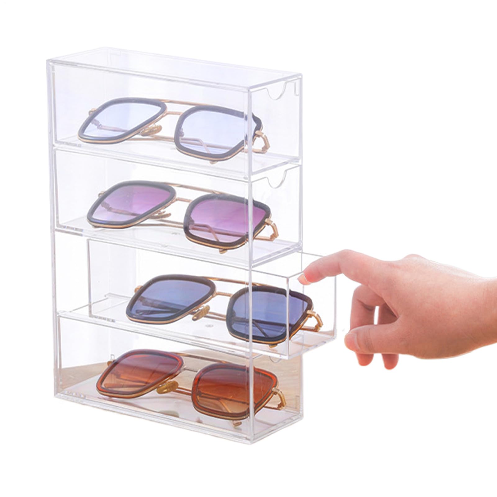 Organisateur de lunettes en acrylique Teksome : présentoir à 4 étages