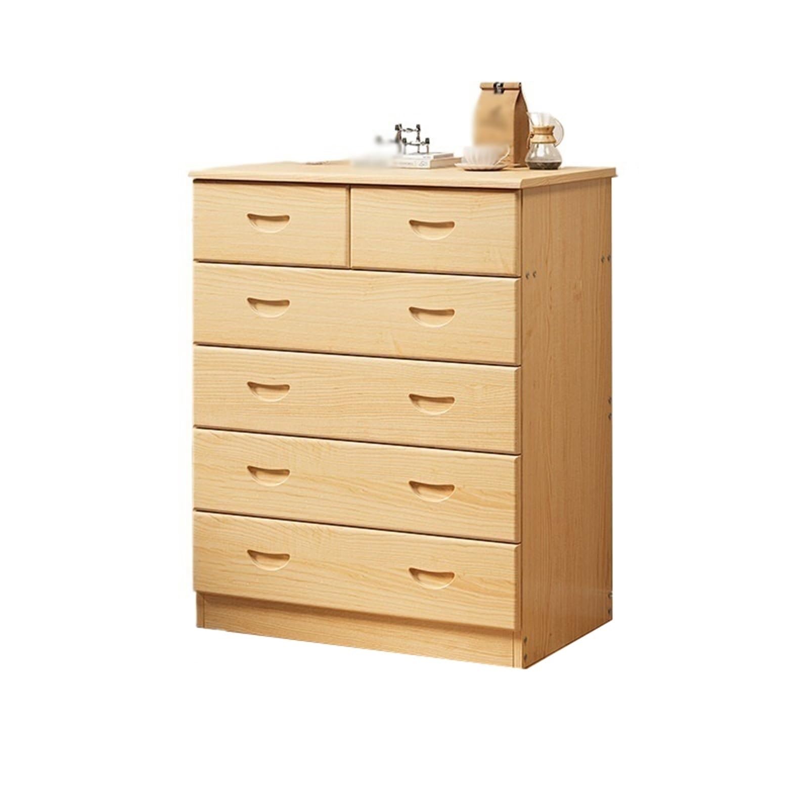 Dh2yjnbf3 Bedroom Minimalist Wooden Storage Cabinet With 6 Drawers Chest Of For Living Room, Closet Dresser Storage Organizer(Natural)