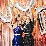 2 Pack Rose Gold Backdrop Birthday Decorations Foil Curtain Bachelorette Party Decor Rose Gold Decor Party Streamers Groovy Birthday Decorations Backdrop - Image 5