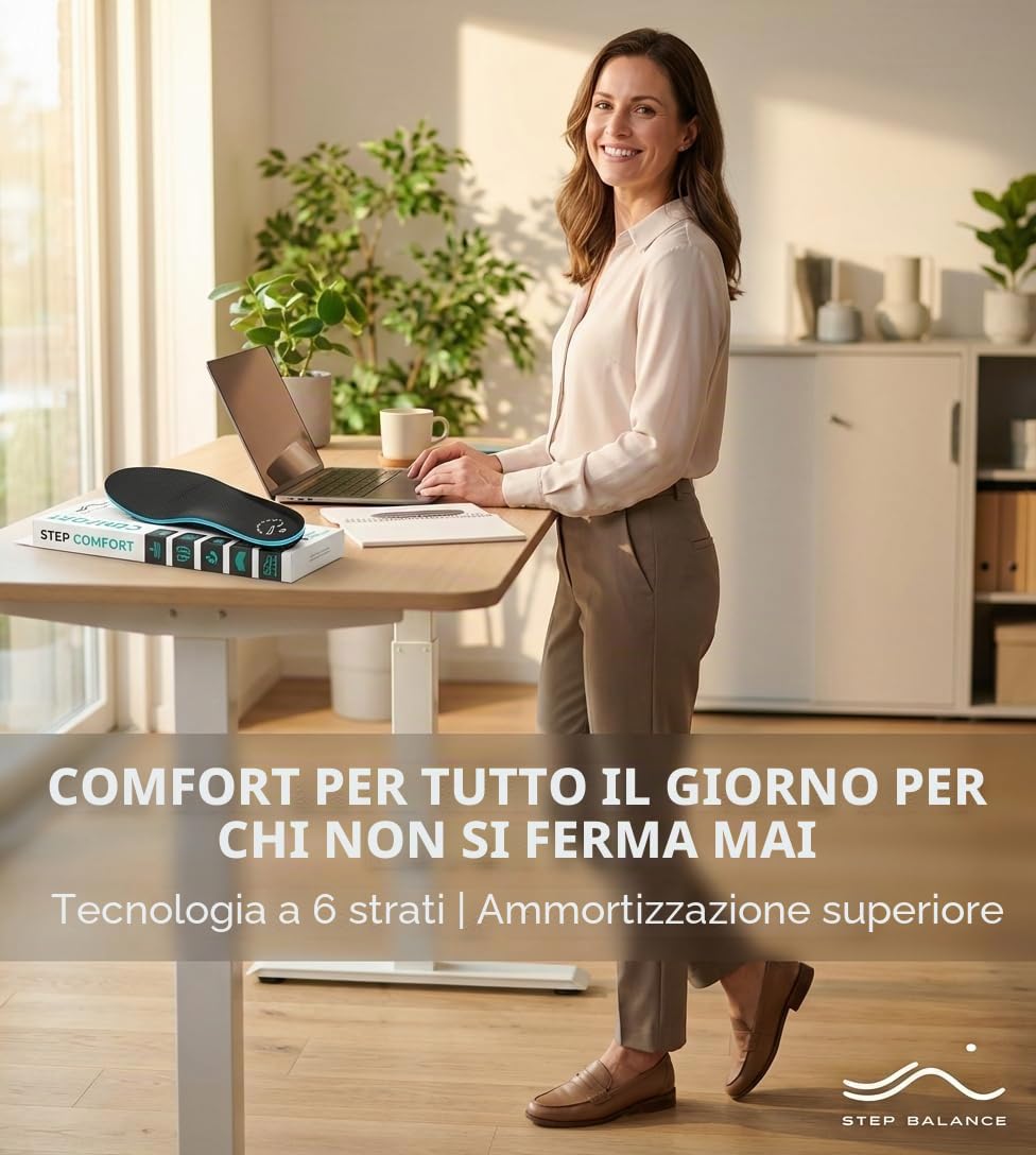 Solette Comfort Memory Foam, Supporto Arco, EU 42