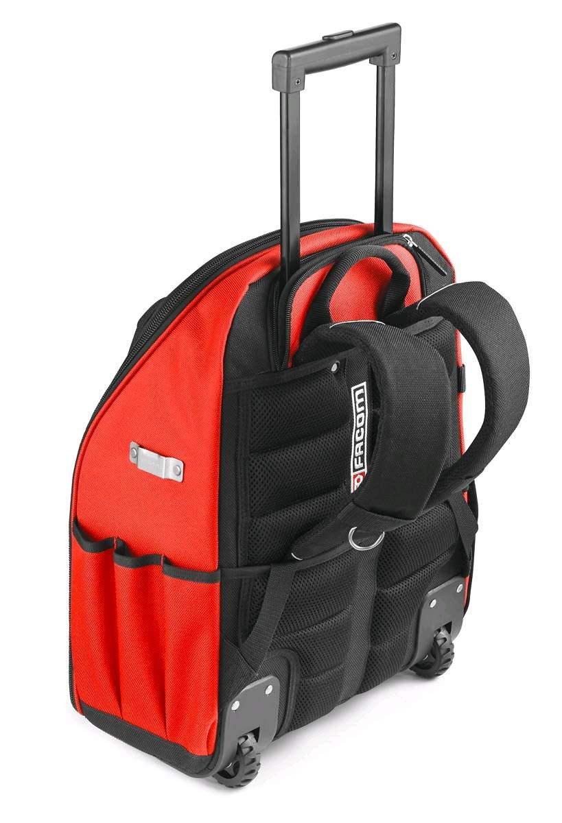 FACOM Mochila con Ruedas, Negra Roja, 25 kg, Bolsa de Herramientas