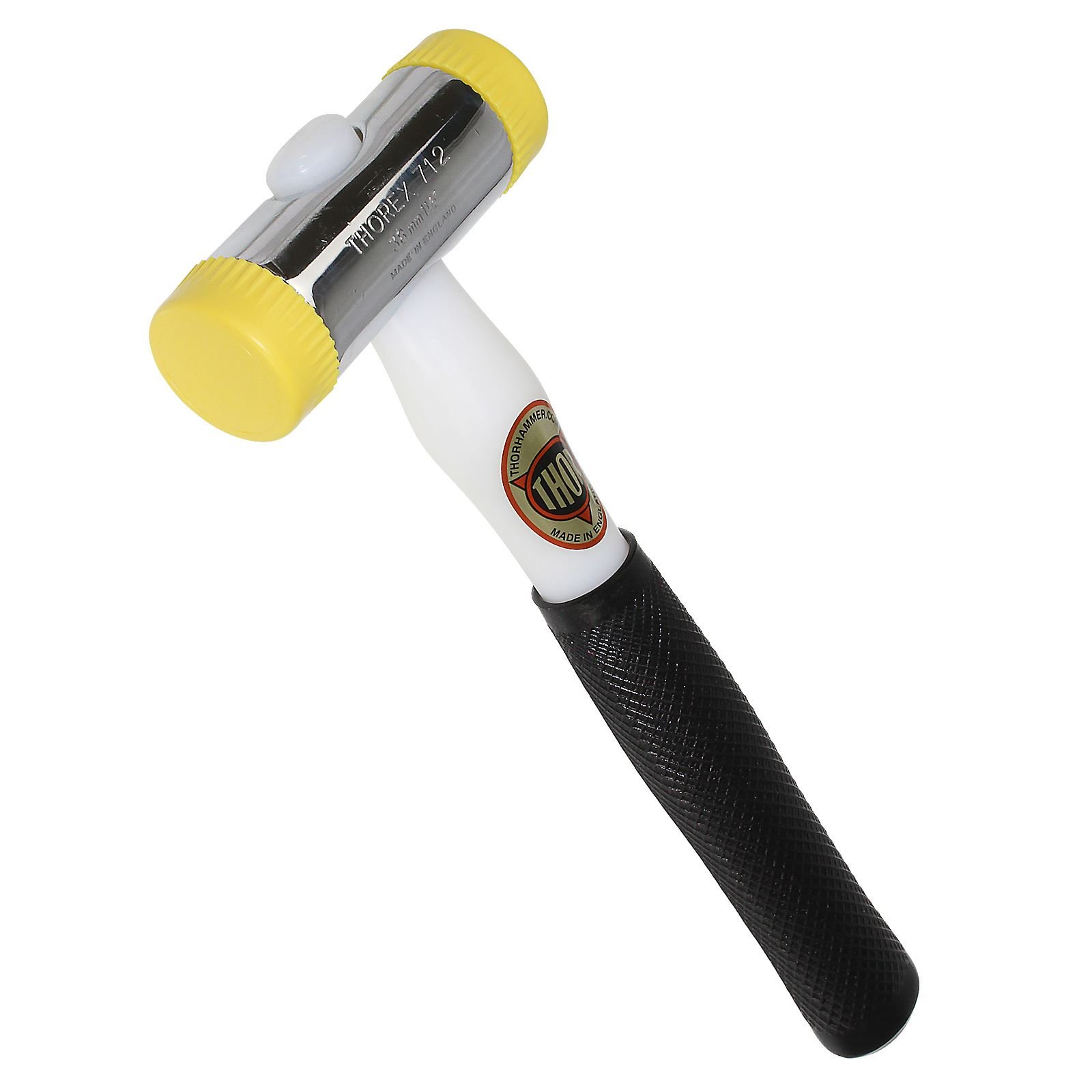 Yellow/Yellow Thor Glazing Hammer Soft/Medium/Hard Nylon Face 38mm UPVC Window Bead Mallet THO712