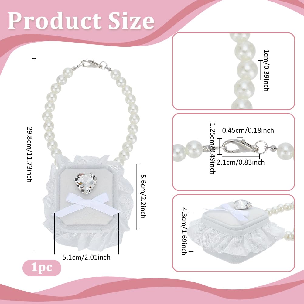 FINGERINSPIRE Pearl Wedding Dog Collar with Ring Box - Image 2