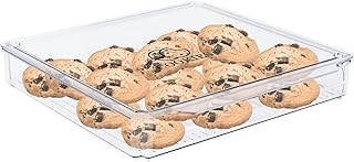 Cookie Containers with Lid,Large Cookie Box Drawer-Type Food Refrigerator Organizing Stackable Snack Container for Storages and Transportation of Baked Biscuits,Seafood,Vegetables