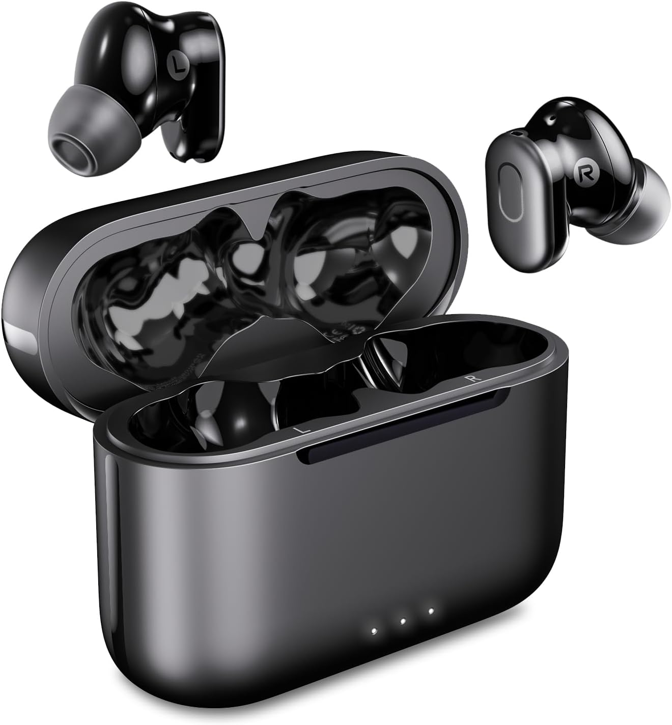 PSIER Wireless Earbuds Active Noise Cancelling Bluetooth 5.3 Earbuds with 4 Mics Clear Calls, 30H Playtime Deep Bass True Wireless Earbuds with Transparency Mode Bluetooth Headphones for Working