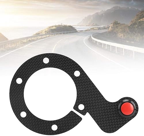 Miniatura 7 de Volante de liberación rápida, botón de bocina del volante, kits de botones externos de bocina de fibra de carbono para MOMOOMPNardi6 pernos (botón