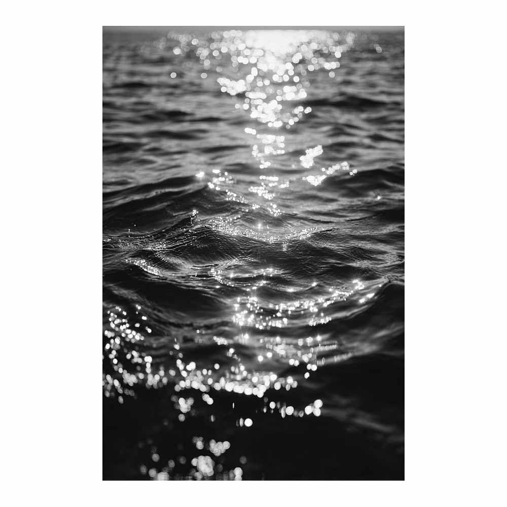 Huyeei Black And White Black White Abstract Art Canvas Paintings Rippling Waves Grey Neutral Wall Art For Living Room, For Bathroom Hallway, Bedroom Etc.(Black And White)-70X100cm Unframed