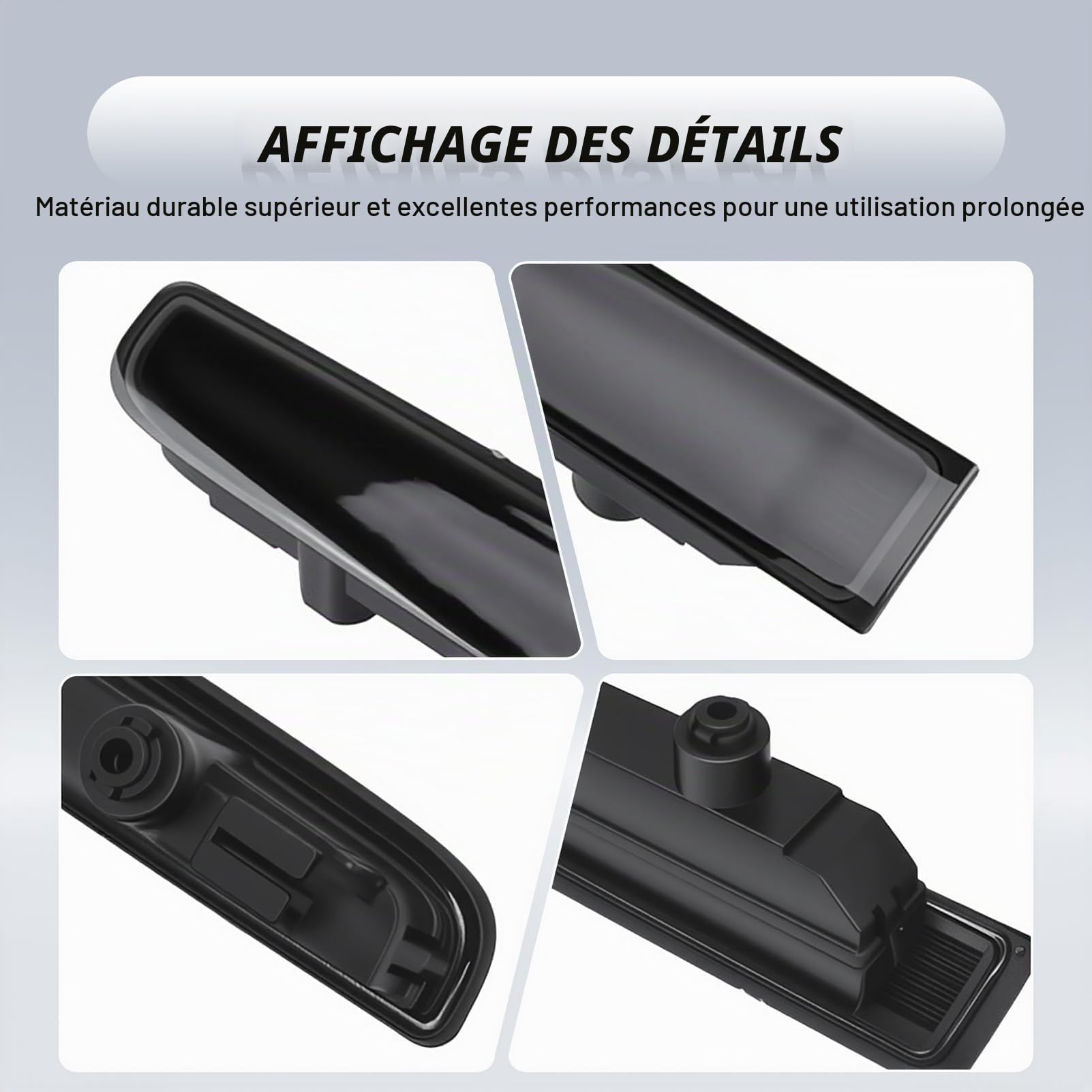 Paire de Troisièmes Feux Stop Arrière, Noirs, pour Transporter T5 T6 Caravelle Multivan MK V (portes battantes), Années-modèles 2003-2015, Références 7E0945097E et 7E0945097F
