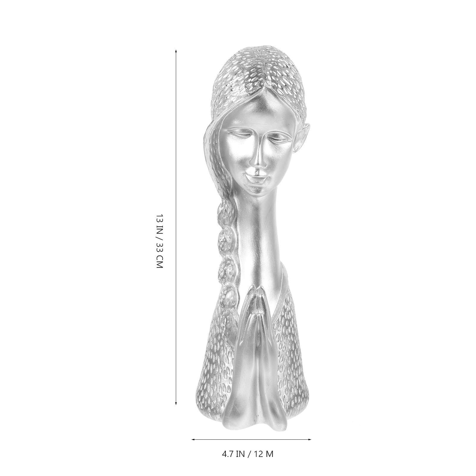 Busto Artesanal de Resina Niña Rezando Estilo Nórdico Minimalista
