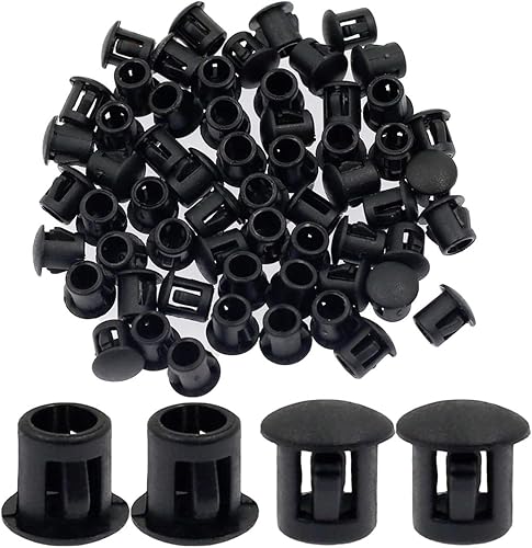 Suiwotin 60 tapones de agujero negro de 0.236in (14 pulgadas), tapones de plástico tipo empotrado, tubo de agujero de bloqueo, tapas de extremo para