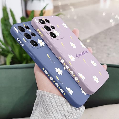 Miniatura 5 de Funda compatible con Galaxy S21 Ultra con bonito patrón de margaritas, protección de lente de cámara, a prueba de golpes, TPU parachoques de