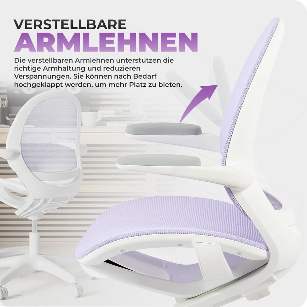 Spacetronik Schreibtischstuhl Kinder - Bürostuhl Kinder mit Fußstütze und Verstellbaren Armlehnen - Ergonomischer Kinderschreibtischstuhl 5-14 Jahre alt - 82,5-90 cm Höhenverstellbarer