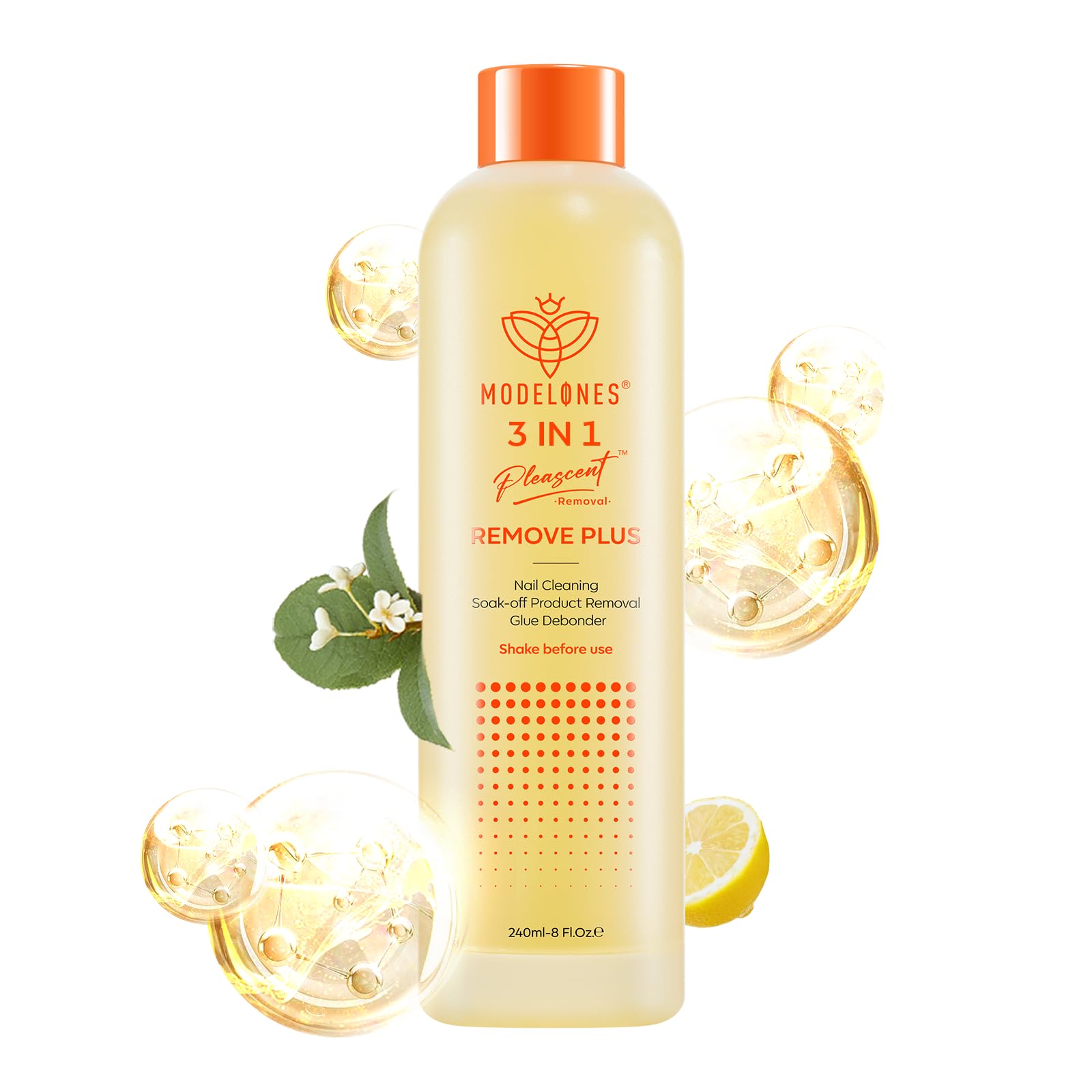 modelones Acetone Nail Polish Remover, Gel Nail Polish Nail Glue Remover | Natural Formula for Nail Moisturizing & Care | Removes Natural Artificial Acrylic Sculptured Nails Dip Powder 8 FL.Oz.