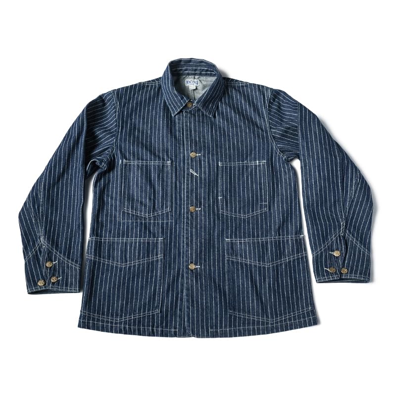 ジャケット・アウター Ironall Lot K470 Wabash Stripe Jacket 38 Non Stock 12oz Wabash Chore Jacket Vintage Mens Railroad