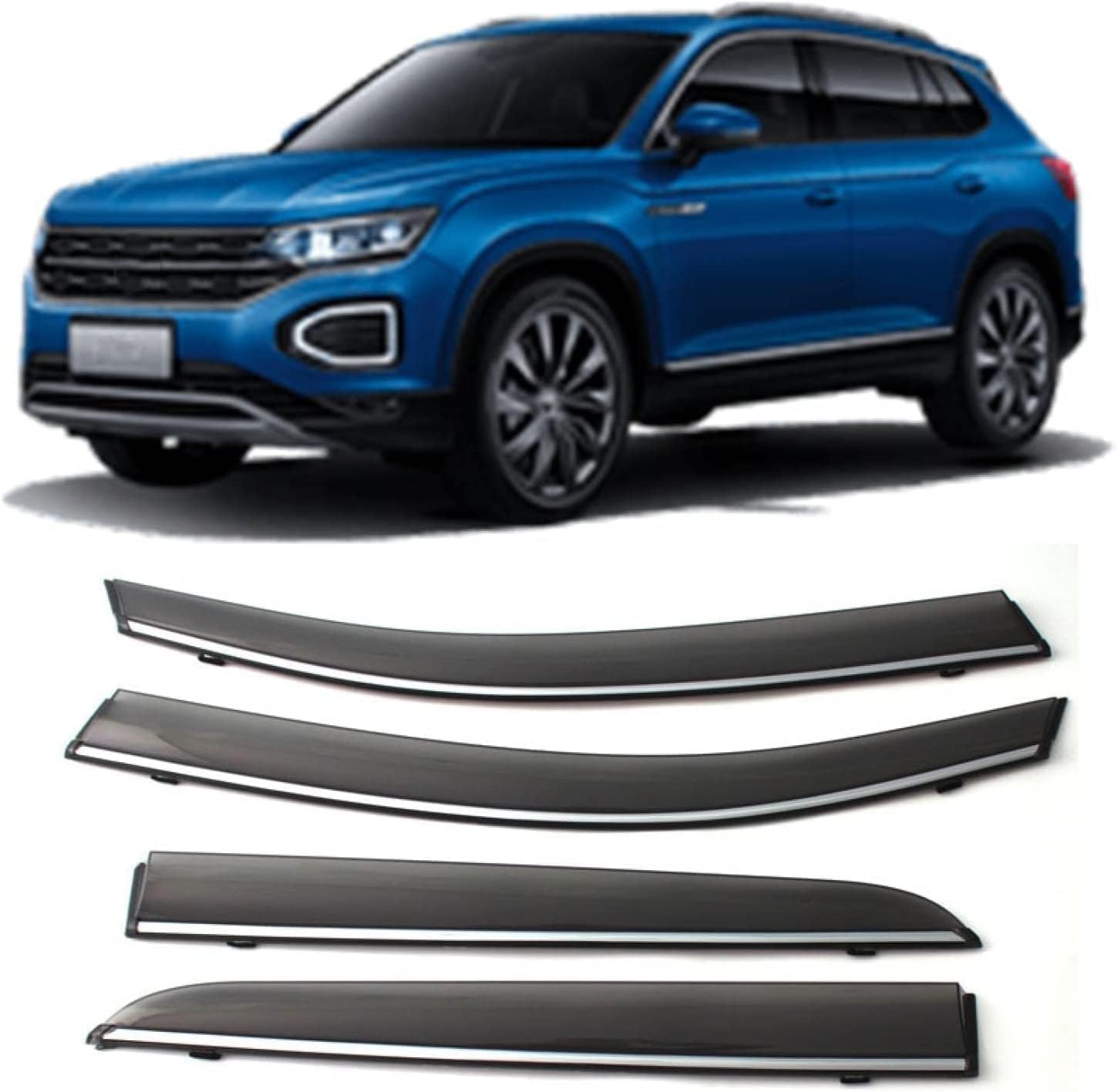 PANXUC Car Wind Deflectors for VW Tayron 2019 2020 2021, Side Window Wind Rain Deflector Window Visor Sun Rain Guard Smoke Guards