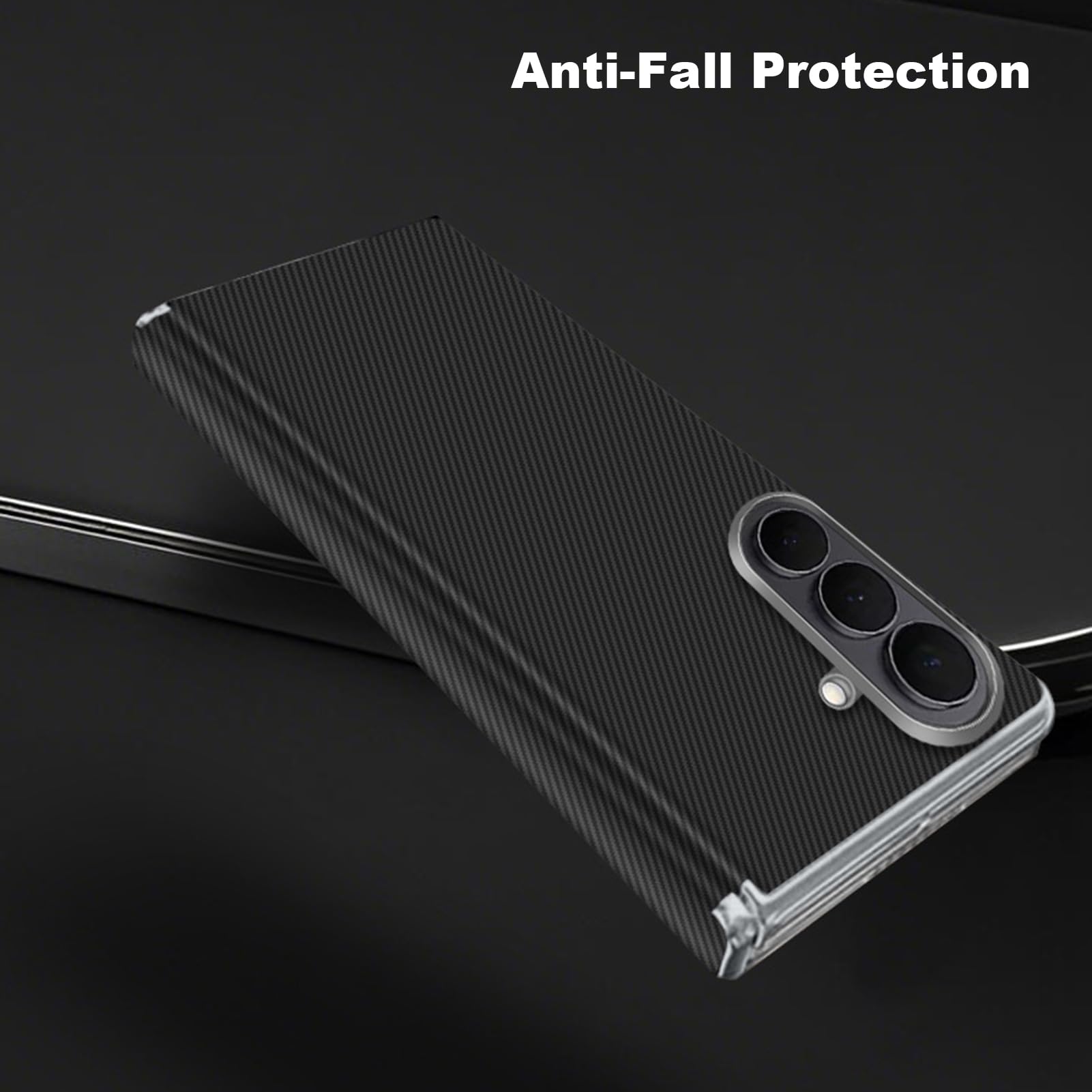 Funda De Cuero For Samsung Galaxy Z Fold 8 Ultra, Cubierta De Protección De Bisagra con Textura De Fibra De Carbono, Forro De Fibra Antihuellas, Carcasa Interna Resistente A Los Arañazos