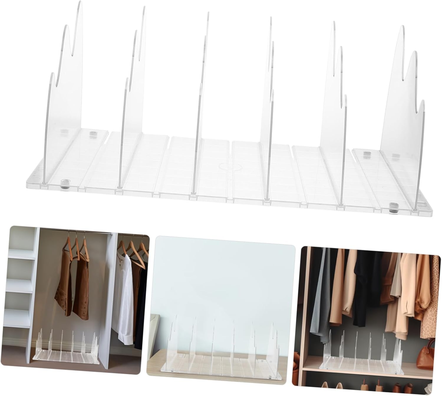 Ciieeo Acrylic Closet Shelf Dividers Clear Organizers for Shelves for Handbags Books and Clothing Storage Easy Installation and Durability