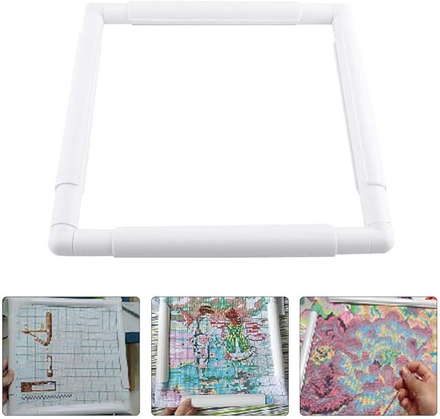 Embroidery Clip Frame, Plastic Square Frame Embroidery Hoop for Embroidery Quilting Needlepoint Cross Stitch Silk-Painting(27.9×27.9cm)