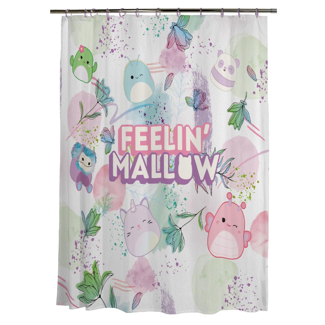 Franco Squishmallows Kids Bath Microfiber Shower Curtain, 72x72, (Officially Licensed Product) — image 1