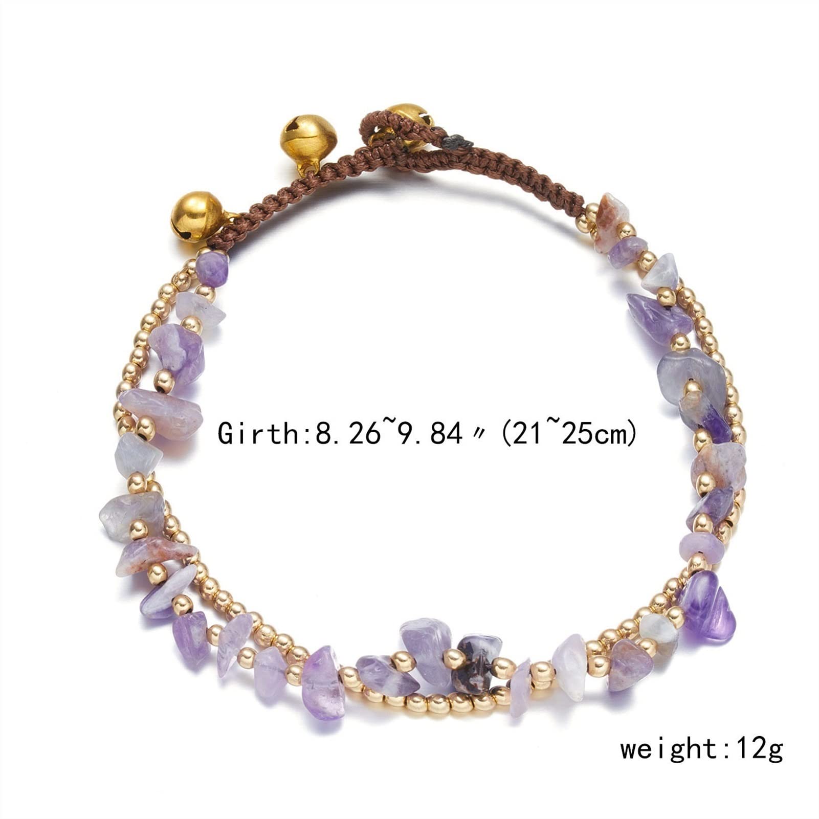 Cavigliere/Cavigliere Cavigliera con Perline Intrecciate a Doppio Strato, Bella Cavigliera Moda Beach Gala Wedding Style Jewelry（21-25CM） Cavigliere (Color : Gules)