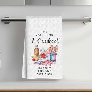 Funny Kitchen Towels, Utensils Decor Dish Towels, Absorbent Tea Towel Gifts for Fashion Farmhouse Home Decor, Cute and Funny Kitchen Quotes, Gifts for Chefs Mom Friend-5