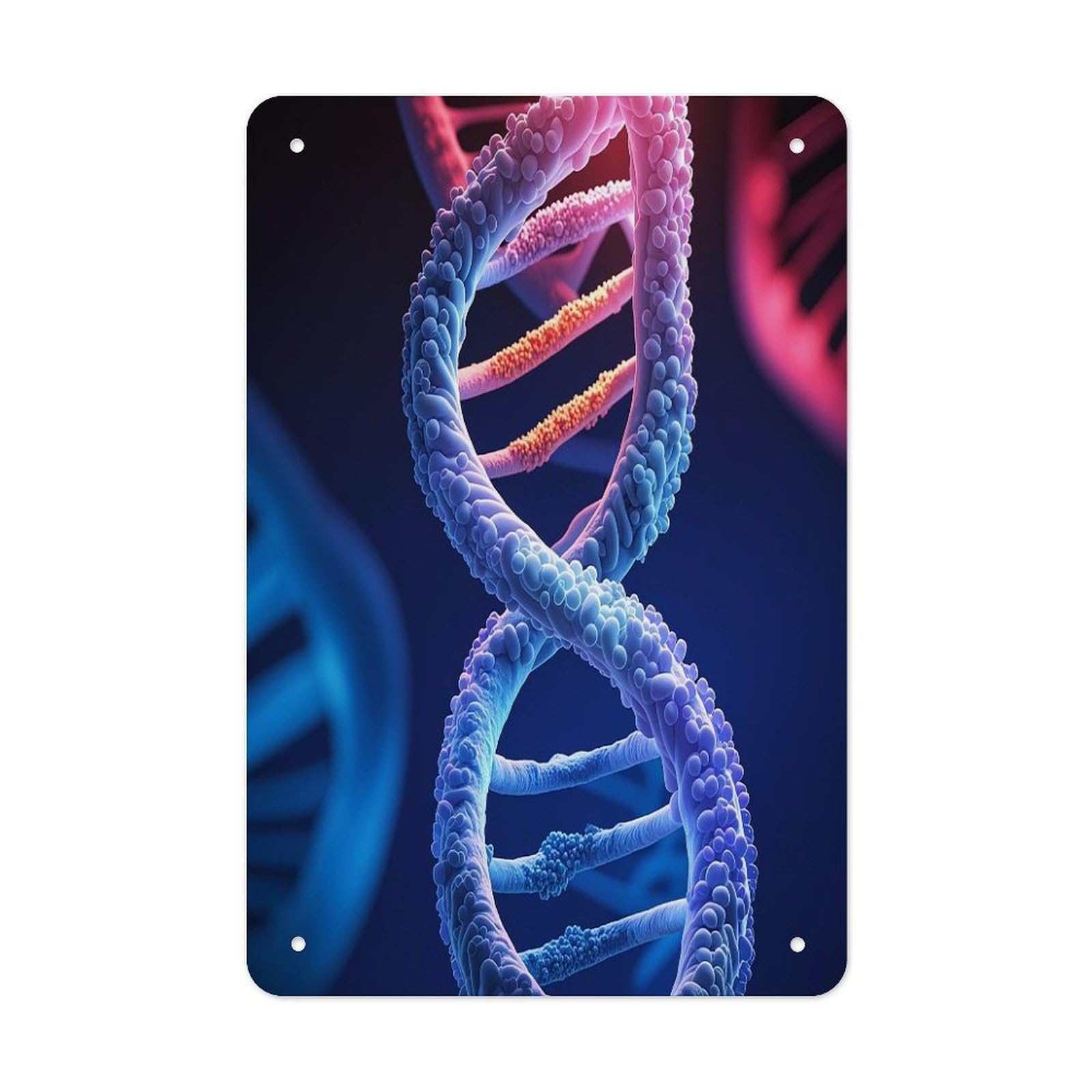 DNA Genetic Helix Wall Art Decor Funny Decorative Metal Tin Sign Retro Print Wall Decor Vintage Metal Wall Art Print Poster Art Wall Decoration for Living Room Bedroom Home Decor
