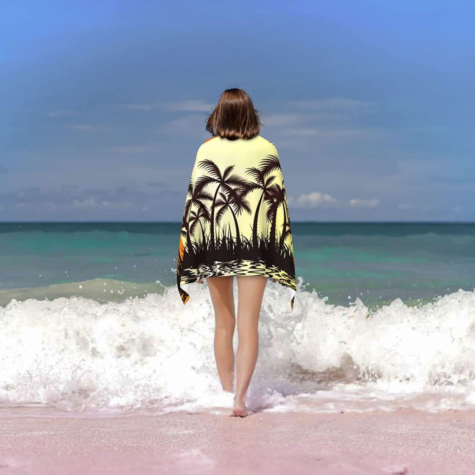 Serviettes De Plage En Microfibre, 70 X 150 Cm Couverture De Plage À Séchage Rapide Et Anti