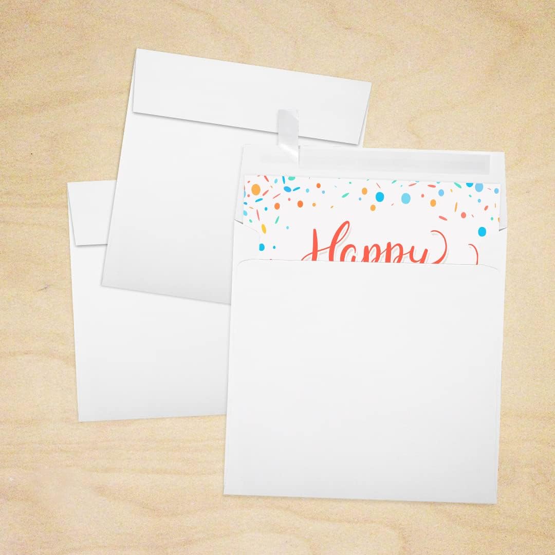 LUXPaper Square Invitation Envelopes | Peel & Press | 6" x 6" | Bright White | 80lb. Text | 250 Qty