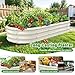 VAMFUTRE Oval Raised Garden Bed, 5 x 2 x 1FT, Galvanized Steel Planter Box with Wave-Shaped Metal Panels Painted for Outdoor Flower,Tree,Herb & Vegetable Garden (White, 60X24X12 inches)