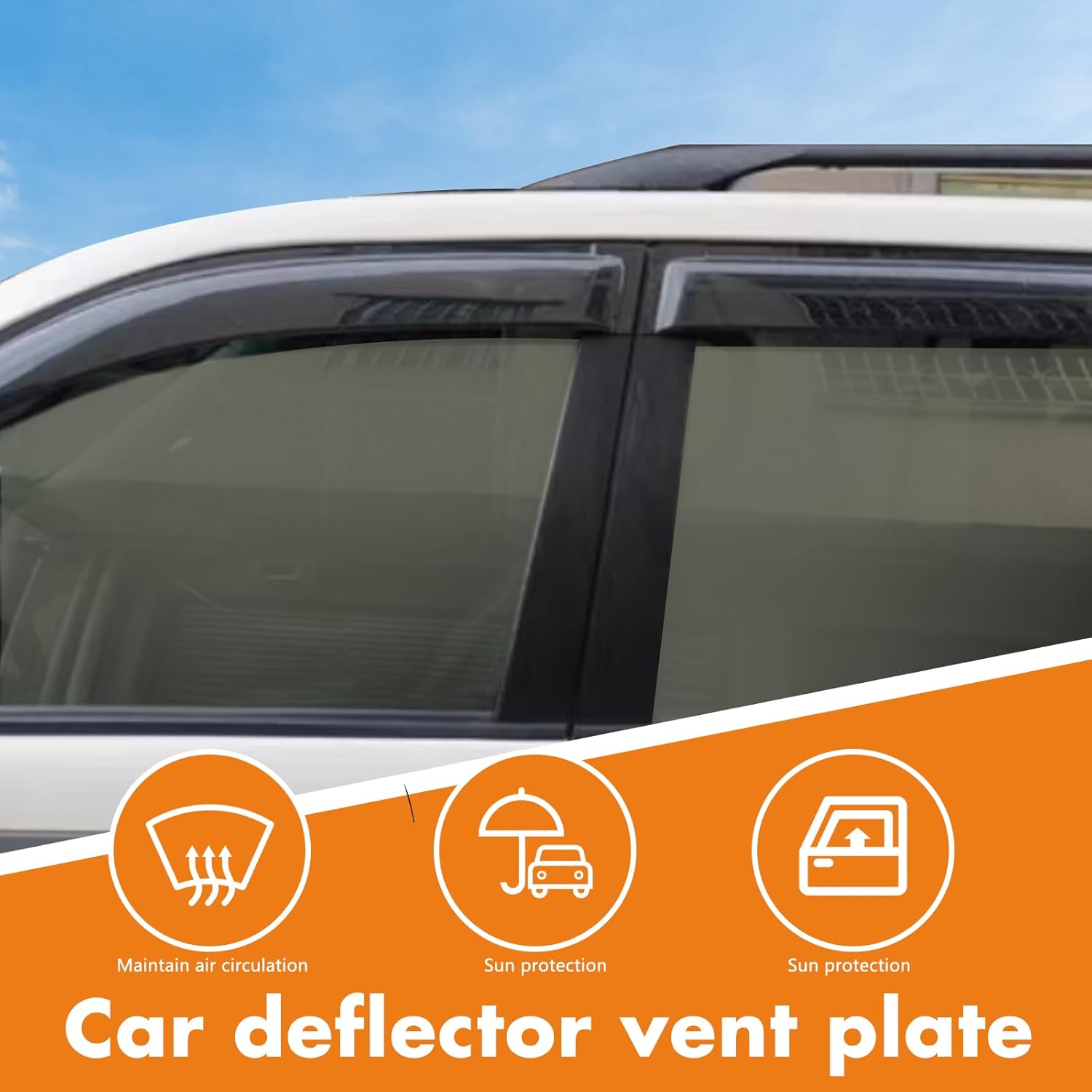 4Pcs Window Visor Rain Guard Deflector for Volkswagen Tiguan 2009-2017 Black