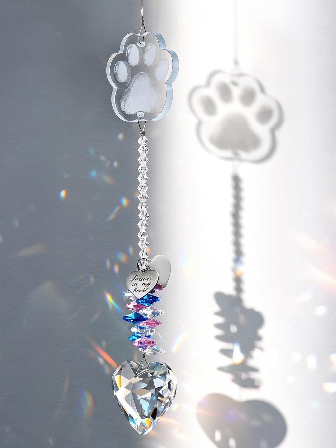 Pet Memorial Suncatcher for Pet Loss, Rainbow Bridge Sympathy Bereavement Gift, Dog & Cat Memorial Keepsake, Thoughtful Dogs and Cats Remembrance, Healing Crystal Window Decoration - Image 2