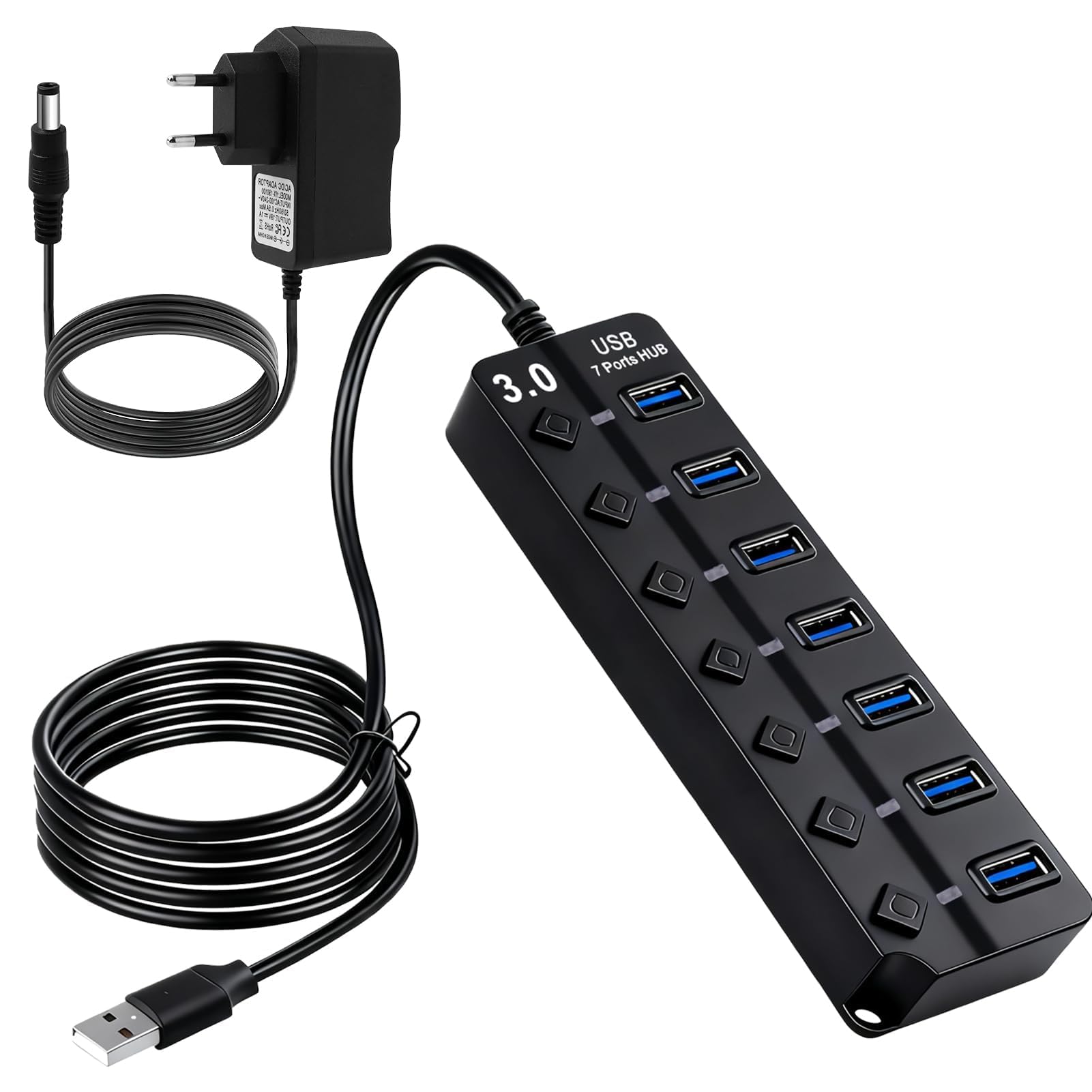 MULTI PRESA USB 7 PORTE CON INTERRUTTORI SINGOLI, UTILISSIMA PER IL TUO MULTI PRESA USB 7 PORTE CON INTERRUTTORI SINGOLI, UTILISSIMA PER IL TUO