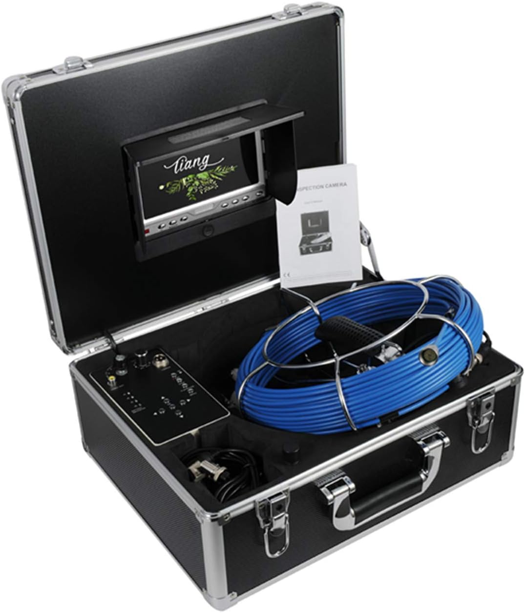 Sewer Camera Waterproof IP68 with DVR 30M/100FT Cable/Endoscope Inspection Camera with 7 Inch LCD Monitor 1000TVL Sony CCD Pipe Camera for Sewer (Free 8GB SD Card)