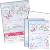 Amanda Creation Little Dragon Birthday Invites - Enchanted Dragon Land Invitations for Girls, 20 5x7 Double Sided Fill-In Cards with Twenty White Envelopes Kids Party Supplies