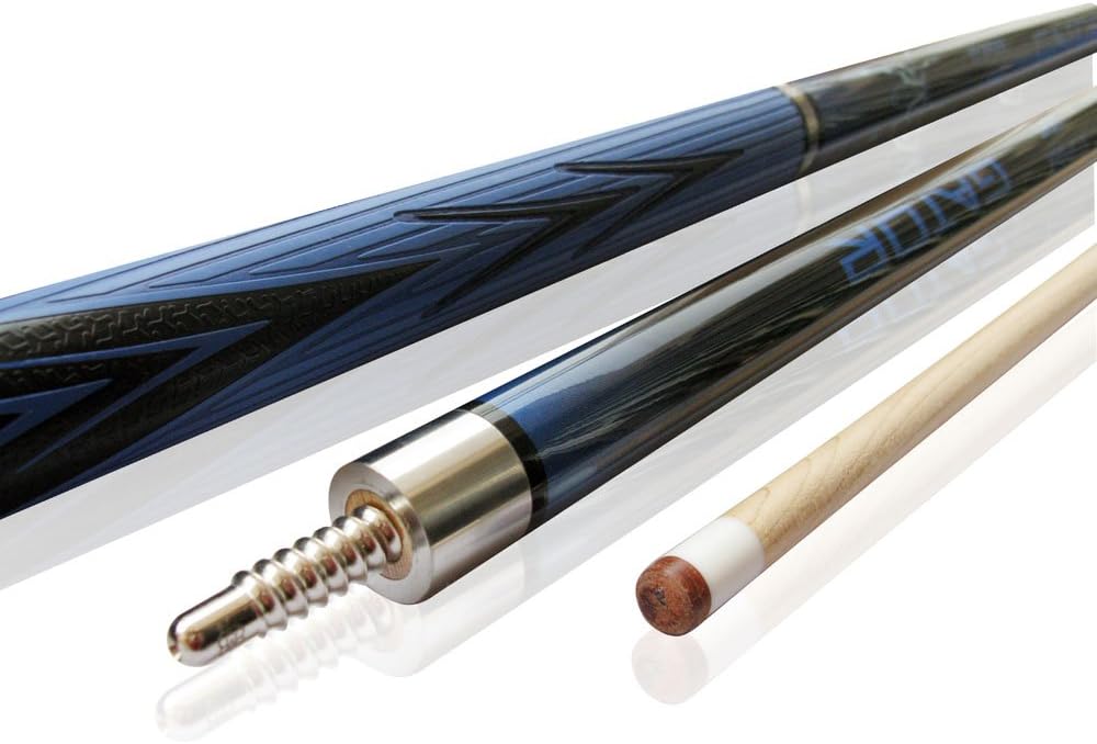Champion Spider Blue Billiards Maple Pool Cue Stick 19 oz, Black Pool Cue Case, Champion Glove